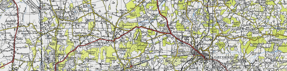 Old map of Furnace Wood in 1946