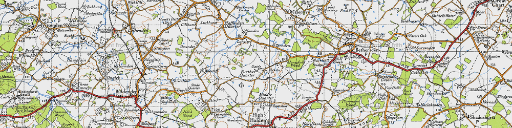 Old map of Further Quarter in 1940