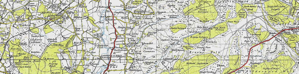 Old map of Furze Hill in 1940
