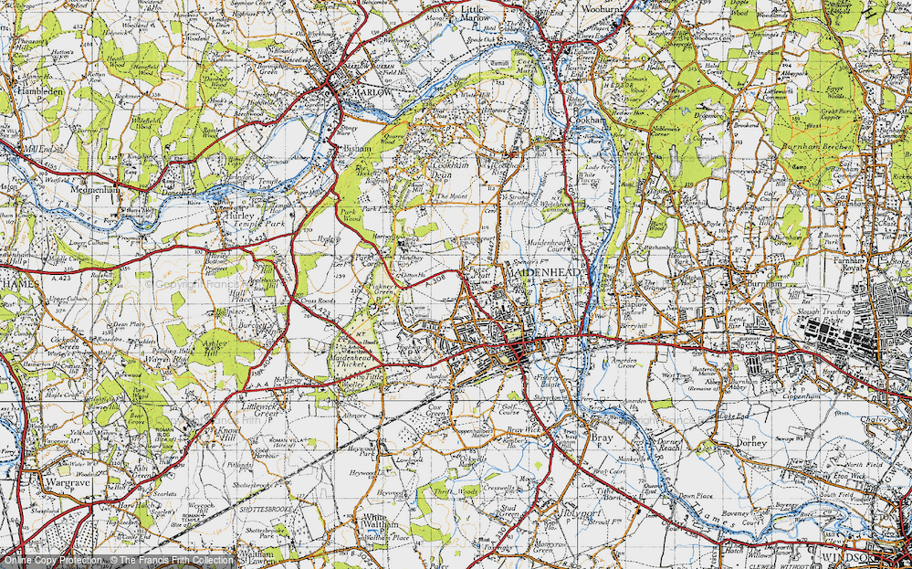 Old Map of Furze Platt, 1947 in 1947