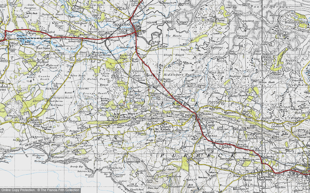 Old Map of Furzebrook, 1940 in 1940