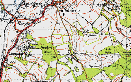 Old map of Furzedown in 1945