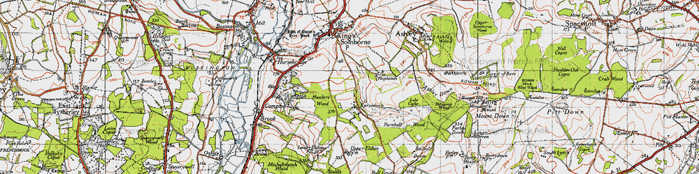 Old map of Furzedown in 1945