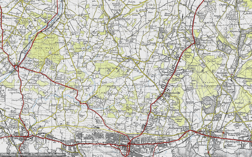 Old Map of Furzeley Corner, 1945 in 1945