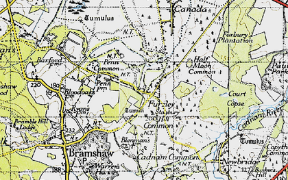 Old map of Furzley in 1940