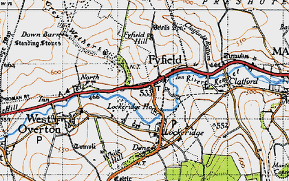 Old map of Fyfield in 1940