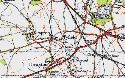 Old map of Fyfield in 1940