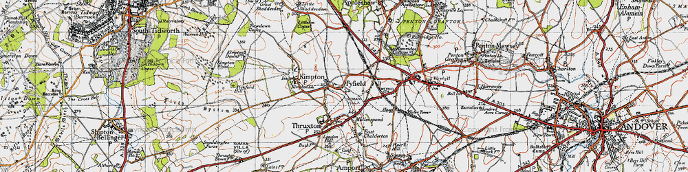 Old map of Fyfield in 1940