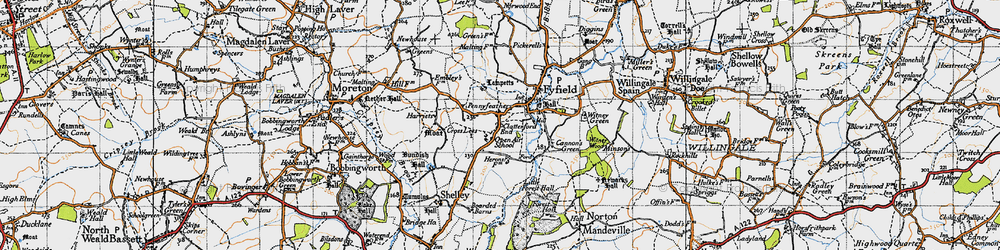 Old map of Fyfield in 1946