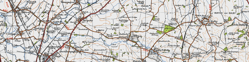 Old map of Gaddesby in 1946