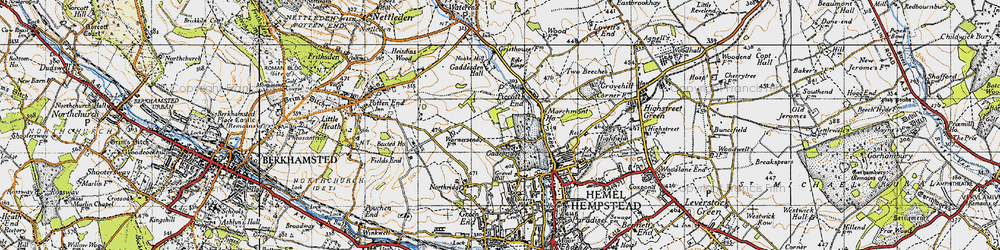 Old map of Gadebridge in 1946