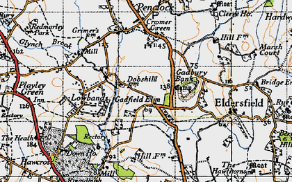 Old map of Gadfield Elm in 1947