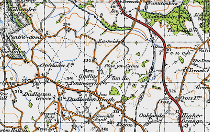 Old map of Gadlas in 1947