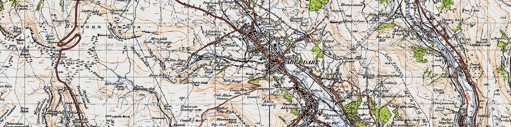 Old map of Gadlys in 1947