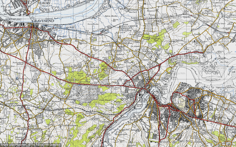 Old Map of Gadshill, 1946 in 1946