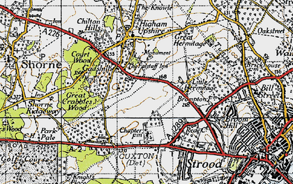 Old map of Gadshill in 1946