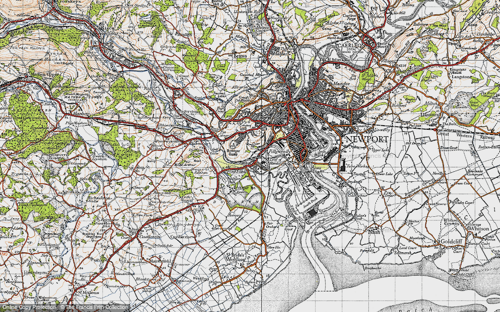Old Map of Gaer, 1946 in 1946