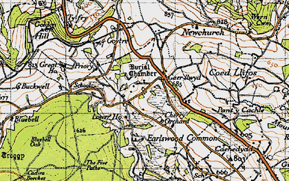 Old map of Gaerllwyd in 1946