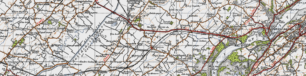 Old map of Gaerwen in 1947