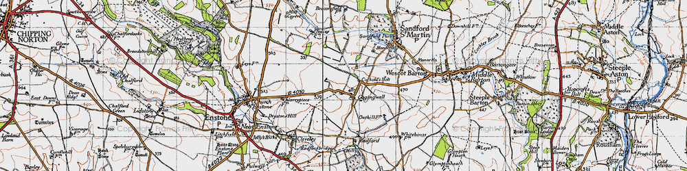 Old map of Gagingwell in 1946