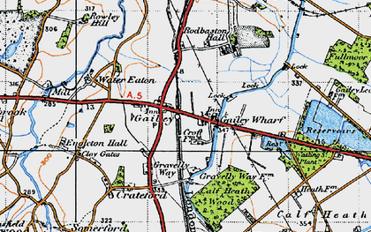 Old map of Gailey in 1946