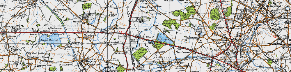 Old map of Staffordshire & Worcestershire Canal in 1946