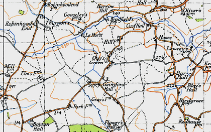 Old map of Bradfield's in 1946