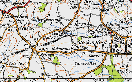 Old map of Galley Common in 1946