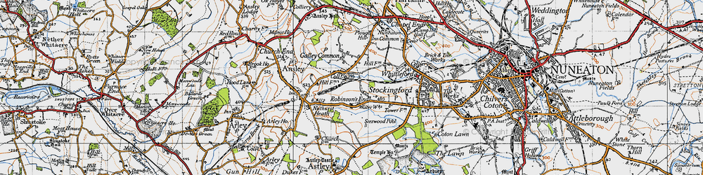 Old map of Galley Common in 1946