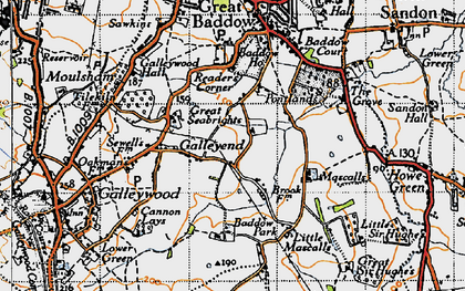 Old map of Galleyend in 1945