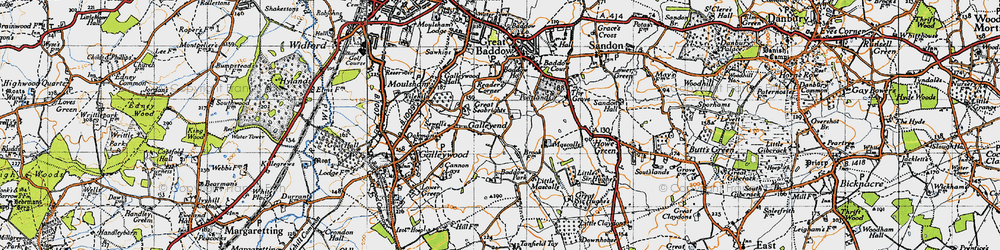 Old map of Galleyend in 1945