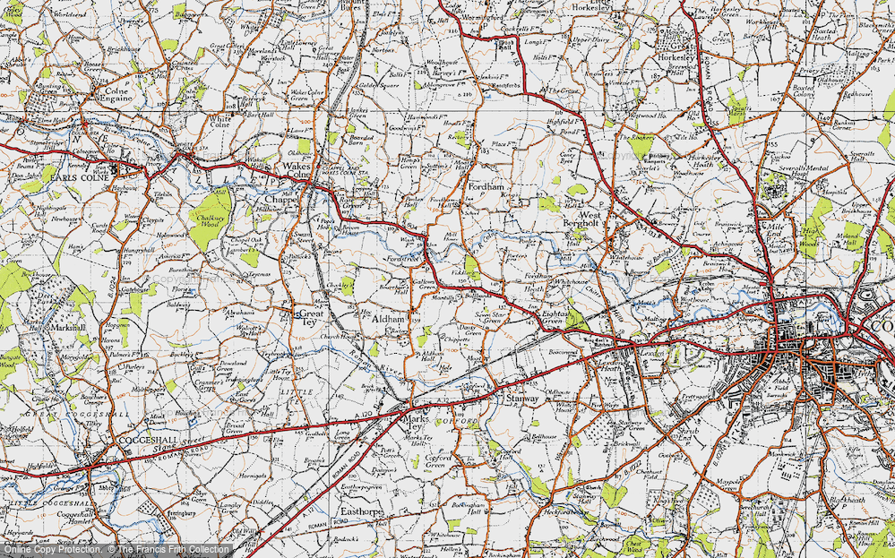 Old Map of Gallows Green, 1945 in 1945