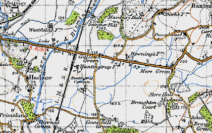 Old map of Gallows Green in 1947