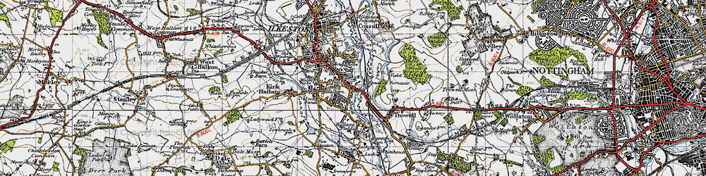 Old map of Gallows Inn in 1946