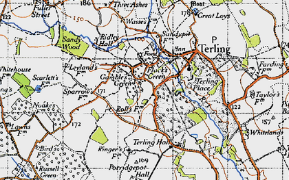 Old map of Gamble's Green in 1945