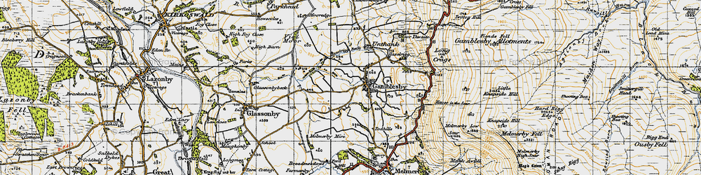 Old map of Gamblesby in 1947