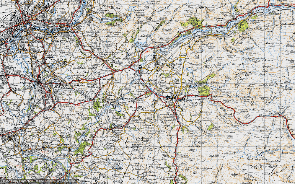 Old Map of Gamesley, 1947 in 1947