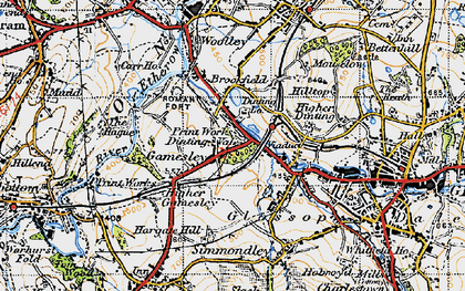 Old map of Dinting Vale in 1947