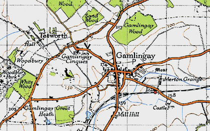 Old map of Gamlingay in 1946