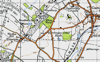 Old map of Gamlingay Great Heath in 1946