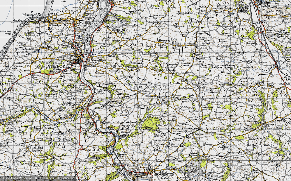 Old Map of Gammaton Moor, 1946 in 1946
