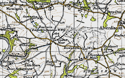 Old map of Gammaton Moor in 1946