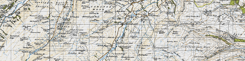 Old map of Lead Up Gill in 1947