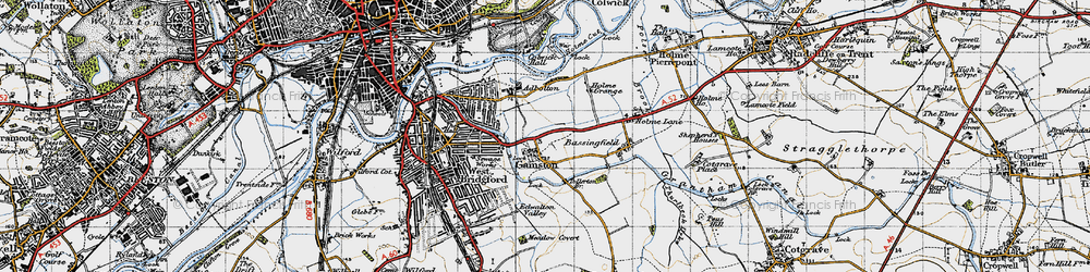 Old map of Gamston in 1946