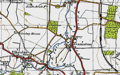 Old map of Gamston in 1947