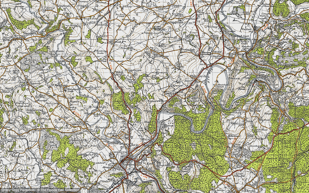 Old Map of Ganarew, 1947 in 1947