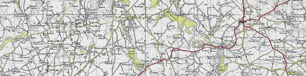 Old map of Gang in 1946