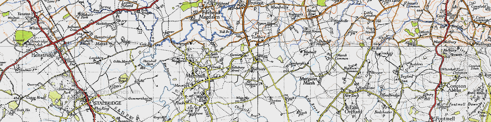 Old map of Gannetts in 1945