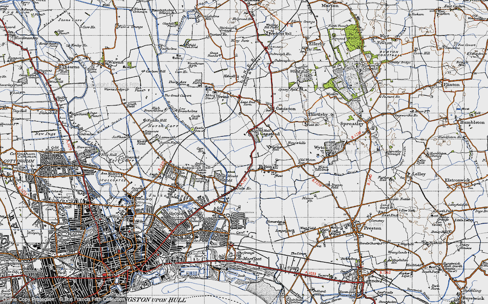 Old Map of Ganstead, 1947 in 1947