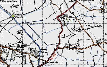 Old map of Ganstead in 1947